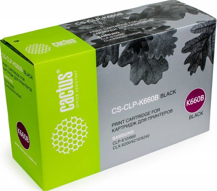 Тонер-картридж Cactus CS-CLP-K660B черный для Samsung CLP 610/660/CLX 6200/6210/6240 (5500стр.) CS-CLP-K660B CS-CLP-K660B