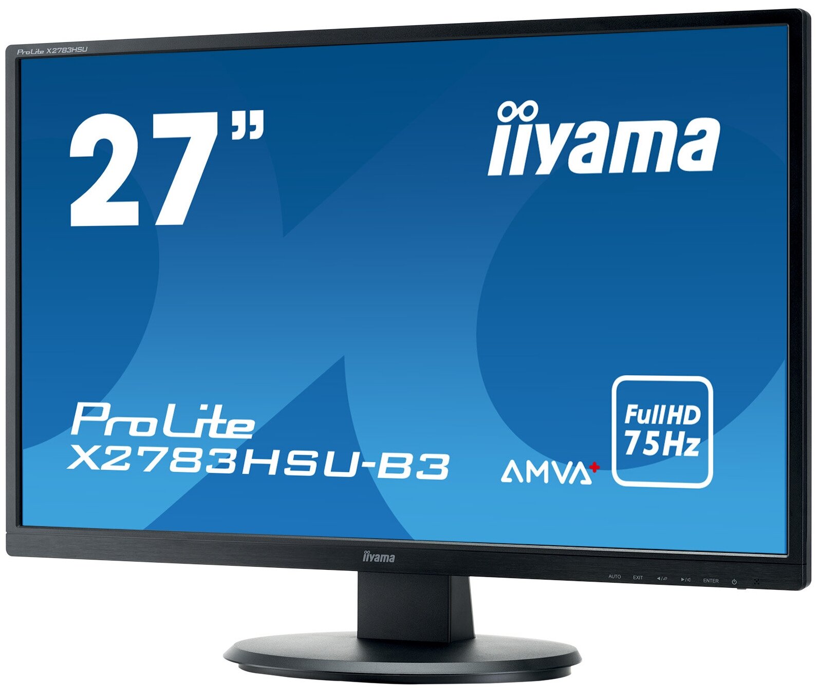 Монитор IIYAMA 27" черный (VA LED 1920x1080, 4ms 16:9, HDMI 3000:1 300cd, 178гр/178гр, D-Sub, DisplayPort) (X2783HSU-B3) X2783HSU-B3