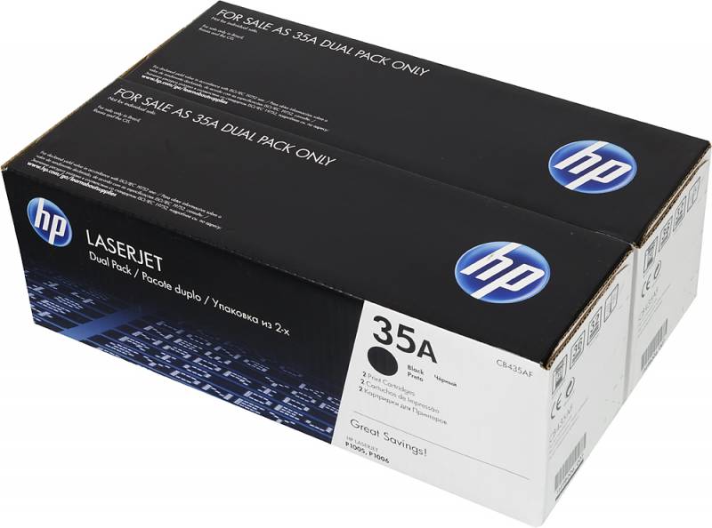 Картридж HP CB435AF для LJ P1005/P1006 черный, 3000стр., двойная упаковка CB435AF