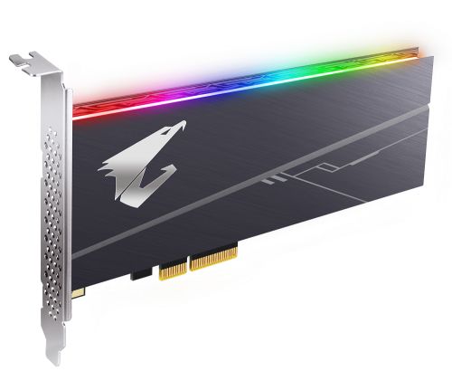 Твердотельный накопитель Gigabyte AIC 512GB AORUS RGB Client SSD PCIe Gen3x4 with NVMe, 3480/2100, IOPS 360/510K, MTBF 1.8M, 3D TLC, 5 GP-ASACNE2512GTTDR GP-ASACNE2512GTTDR