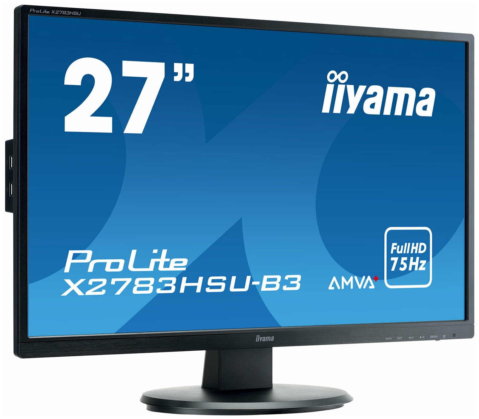 Монитор IIYAMA 27" черный (VA LED 1920x1080, 4ms 16:9, HDMI 3000:1 300cd, 178гр/178гр, D-Sub, DisplayPort) (X2783HSU-B3) X2783HSU-B3