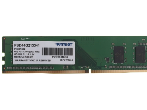 Модуль памяти Patriot DDR4 4Gb 2133MHz  RTL PC4-17000 CL15 DIMM 288-pin 1.2В PSD44G213341 PSD44G213341