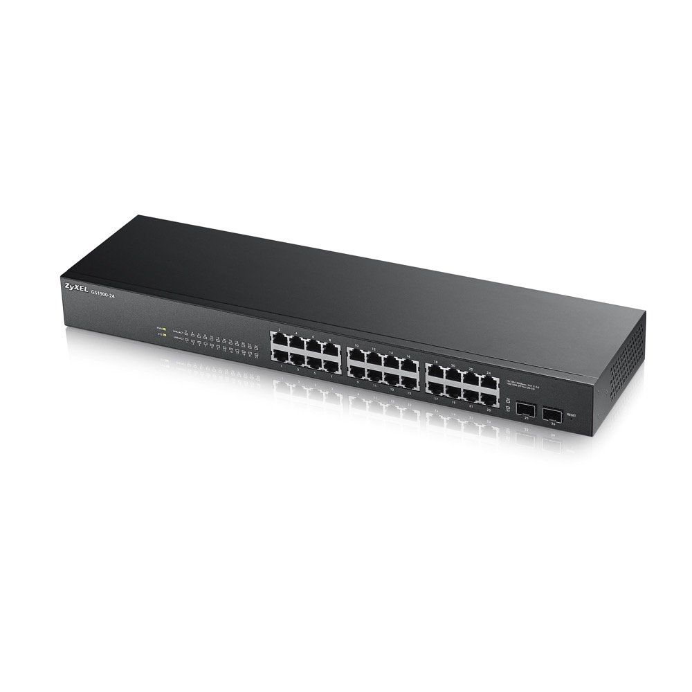 Коммутатор ZYXEL интеллектуальный 24 Gigabit Ethernet и 2 SFP-слота GS1900-24-EU0101F GS1900-24-EU0101F