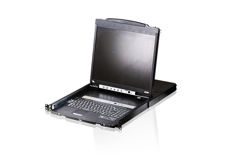 KVM переключатель ATEN 2 user консоль LCD 19" =>16 cpu/портов PS2/USB+VGA, с KVM-шнурами USB/PS2 2х1.8м CL5816N-ATA-RG CL5816N-ATA-RG