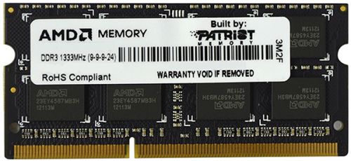 Модуль памяти AMD 4GB Radeon™ DDR3 1333 SO DIMM R3 Value Series Black Non-ECC, CL9, 1.5V, Bulk (180343) R334G1339S1S-UO R334G1339S1S-UO
