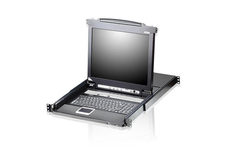 KVM переключатель ATEN 2 user консоль LCD 17" =>16 cpu/портов PS2/USB+VGA, с KVM-шнурами PS2 1х1.8м.;USB 1x1.8м, CL5716M-ATA-RG CL5716M-ATA-RG