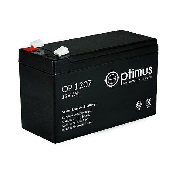 Батарея Delta Optimus, ОПС-серия 12В, 7Ач OP 1207 OP 1207