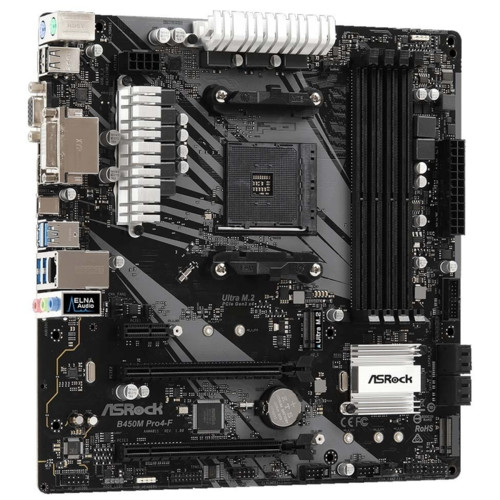 Материнская плата ASRock AMD B450 SAM4 MATX B450MPRO4-F B450MPRO4-F