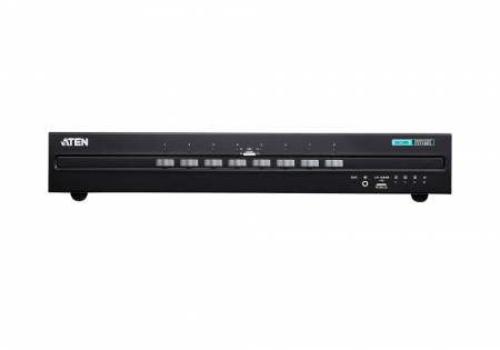 KVM-переключатель ATEN электрон,, KVM+Audio+USB 2,0,  1 user PS2/USB+2xHDMI =>  8 cpu USB+8xHDMI, без шнуров, 3840x2160 30Hz, настол,, исп,стандарт,шнуры, без OSD, некаскад,, CS1148H-AT-G CS1148H-AT-G