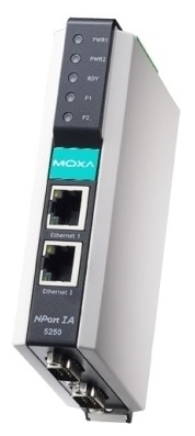 Сервер MOXA NPort IA-5250 Ethernet последовательных интерфейсов, 2xRS-232/422/485, с каскадированием (2xEthernet, 1 IP-адрес)  NPort IA-5250 NPort IA-5250