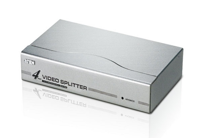Разветвитель ATEN VGA/SVGA/MultiSync, 1> 4 монитора 350MHz, 65 м., F>M, без шнуров, Б.П.220> 9V, (MVS104) VS94A-A7-G VS94A-A7-G
