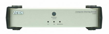 KVM-переключатель ATEN DVI-D+AUDIO+KBD+MOUSE USB, 2> 1 компьютер, без шнуров, (макс,разр,3840x2160 30HГц при исп,кабеля DVI<=>HDMI) CS261-AT-G CS261-AT-G