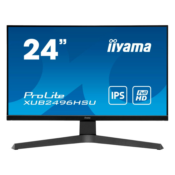 Монитор IIYAMA 23,8" ProLite 1920x1080@75Гц IPS LED 16:9 1ms HDMI DP 2*USB2.0 80M:1 1000:1 178/178 250cd HAS Pivot Tilt Swivel Speakers Black XUB2496HSU-B1 XUB2496HSU-B1