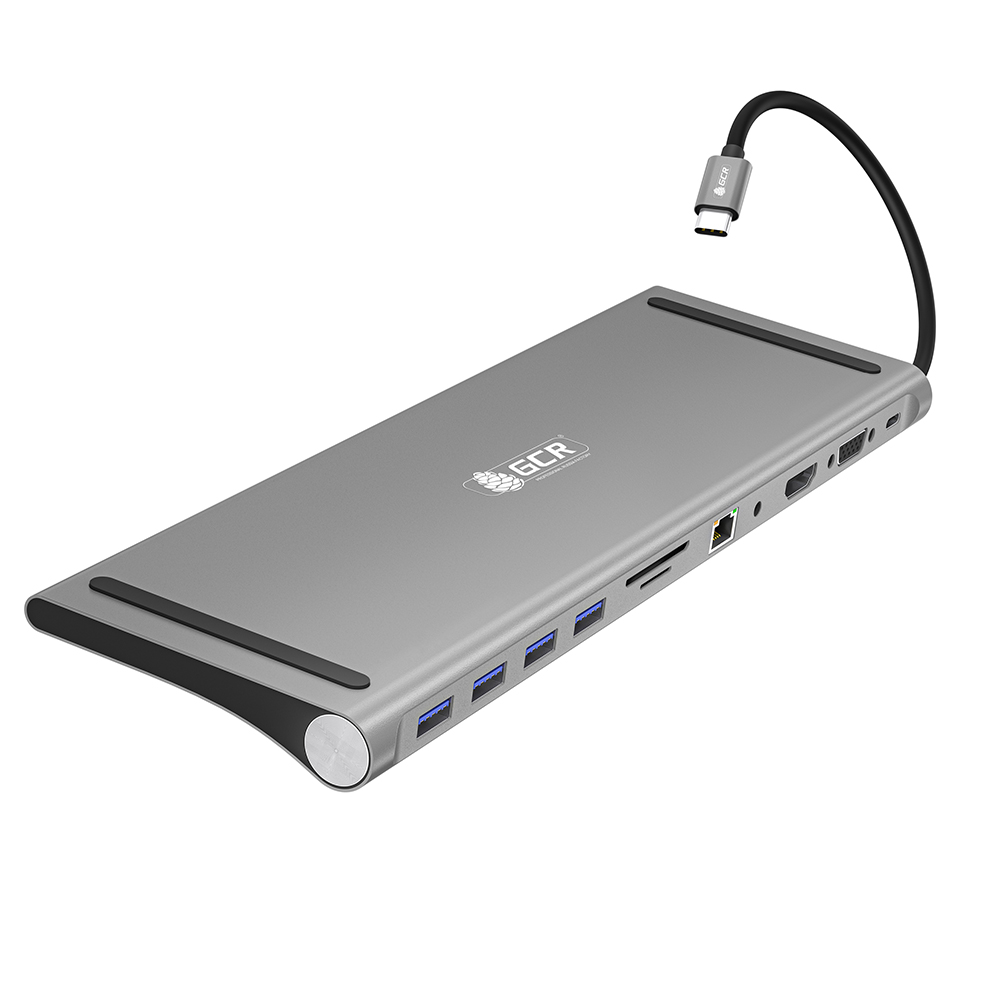 Док станция GCR 11 в 1 Multiport Aluminum Type C 3.1 на USB 3.0 + 3 x USB 2.0 + Type C PD + HDMI 2.0 + VGA + SD/MicroSD + audio 3.5mm jack  GCR-54220 GCR-54220 #1