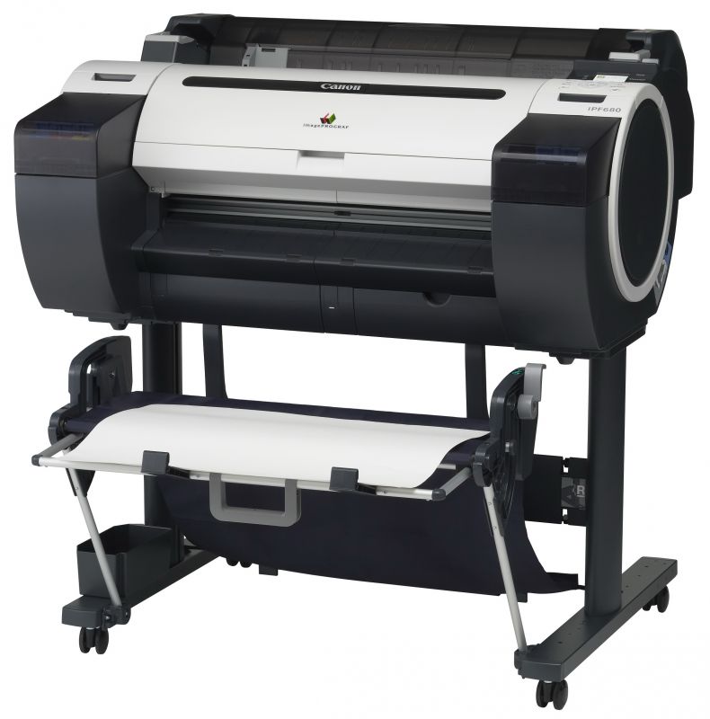 Плоттер Canon iPF680 24"/610mm, 5 colors(макс.объём-300мл), 2400x1200dpi, 256Mb, HP-GL/2, полистовая подача, верхняя загрузка рулона, USB/LAN 8964B003 8964B003