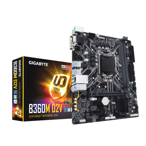 Материнская плата Gigabyte Socket1151 GIGABYTE  (iB360, 2xDDR4, M.2, SATA III, PCI-E) B360M D2V B360M D2V