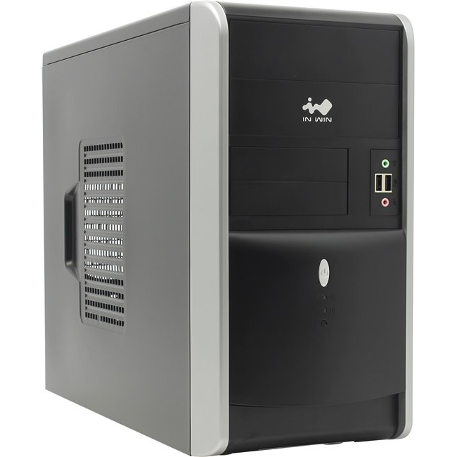 Корпус INWIN Mini Tower EMR-007 Black/Silver 500W 2*USB+AirDuct+Audio mATX  6120745 6120745