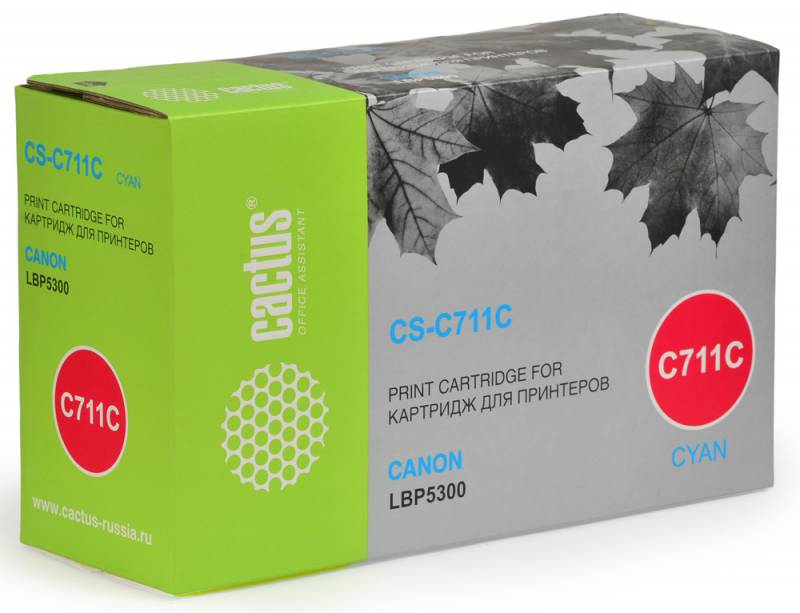 Тонер-картридж Cactus CS-C711C голубой для Canon LBP5300 (6000стр.) CS-C711C CS-C711C