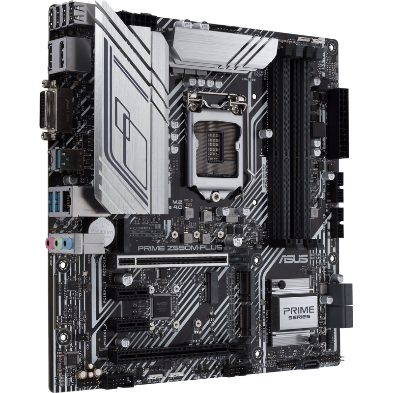 Материнская плата ASUS PRIME Z590M-PLUS, LGA1200, Z590, 4*DDR4, HDMI,DVI,DP, CrossFireX, SATA3,RAID, Audio, Gb LAN, USB 3.2*8, USB 2.0*6, COM*1 , mATX PRIME Z590M-PLUS PRIME Z590M-PLUS
