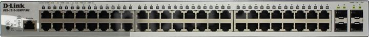 Коммутатор D-Link L2 Managed Switch with 48 10/100/1000Base-T ports and 4 1000Base-X SFP ports (8 PoE ports 802.3af/802.3at (30 W), 40 PoE ports 802.3af (15,4 W), PoE Budget 370 W) DGS-1210-52MPP/ME/B1A DGS-1210-52MPP/ME/B1A