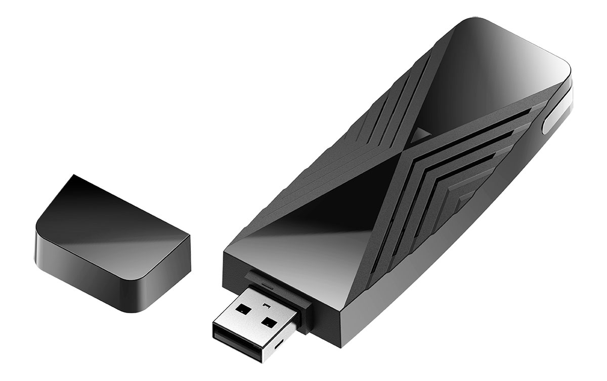 Адаптер D-Link Wireless AX1800 Dual-band USB Adapter. 802.11a/b/g/n/ac and 802.11ax compatible, switchable Dual band 2.4 GHz or 5 GHz; Up to 1200 Mbps data transfer rate in 802.11ax mode 5 GHz DWA-X1850/A1A DWA-X1850/A1A