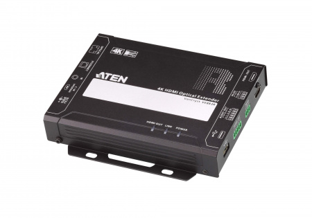 Удлинитель-передатчик ATEN HDMI+AUDIO+USB+RS232+IR+ETHERNET, 300 м,, 2xОптич,волокно многомод,850нм, HDMI+5 клемм+USB A+3 клеммы+RJ45+MINIJACK+SFP, ~, DC 5,3V, (макс,раз,4096x2160/3840x2160 60Hz 4:2:0/30Hz 4:4:4;HDMI 2,0/HDCP 2,2) VE883RK1-AT-G VE883RK1-AT-G