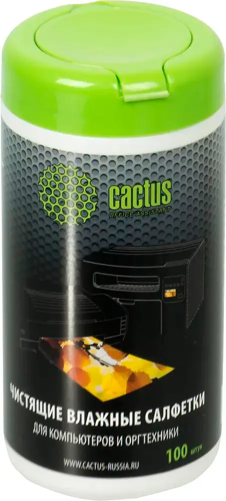 Салфетки чистящие Cactus CS-T1002 для компьютеров и оргтехники, 100 шт CS-T1002