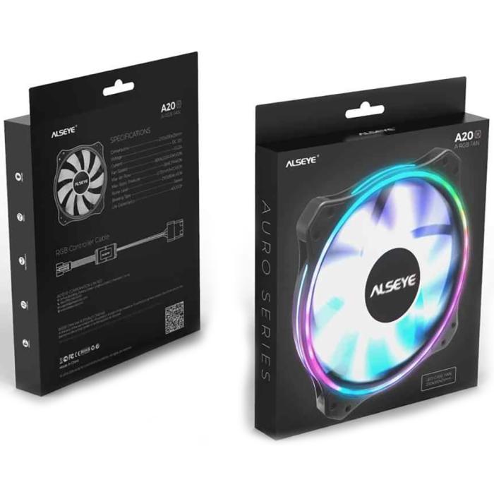 Вентилятор ALSEYE FAN 200mm, fan with RGB controller cable, 3 pin, RTL (A20 A-RGB) Fan) 20CM ARGB 20CM ARGB