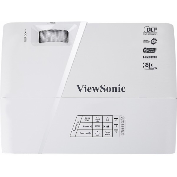 Проектор ViewSonic PJD5353LS DLP, XGA 1024x768, 3000Lm, 22000:1, 2*VGA, HDMI, mini-USB, 2W speaker, Short-throw, Lamp life 10000h, Noise 27dB (Eco), 2.2кг, White (PJD5353LS) PJD5353LS #6