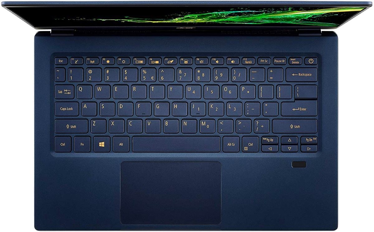 Ультрабук Acer Swift 5 SF514-54GT-700F Core i7 1065G7/16Gb/SSD512Gb/NVIDIA GeForce MX350 2Gb/14"/IPS/Touch/FHD (1920x1080)/Windows 10/blue/WiFi/BT/Cam NX.HU5ER.003 NX.HU5ER.003
