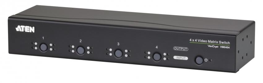 KVM переключатель ATEN VGA/SVGA, 4> 4 монитора, без шнуров, (300MHz;макс.разр.1920x1440 60Hz) VM0404-AT-G VM0404-AT-G
