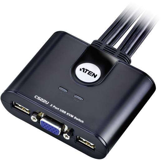 Переключатель KVM ATEN USB+VGA => 2 cpu USB+VGA, 2048x1536, , без OSD CS22U / CS22U-AT / CS22U-A7 CS22U-A7