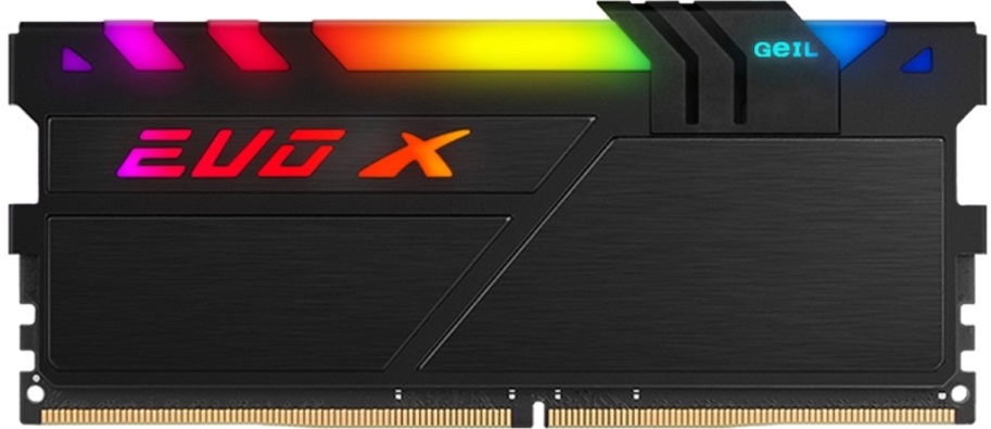 Модуль памяти Geil 16GB GeIL DDR4 2666 DIMM EVO X II Black RGB Gaming Memory Non-ECC, CL19, 1.2V, Heat Shield, XMP 2.0, ASUS AURA, Gigabyte Fusion, MSI Mystic Light, ASRock Polychrome, RTL GEXSB416GB2666C19SC GEXSB416GB2666C19SC