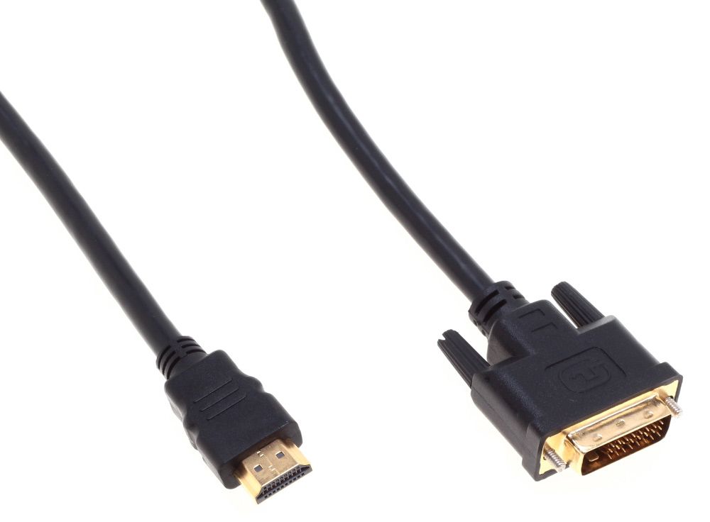 Кабель BURO HDMI (m)/DVI-D (Dual Link) (m) 1.8м. Позолоченные контакты черный 485562 BHP RET HDMI_DVI18 BHP RET HDMI_DVI18