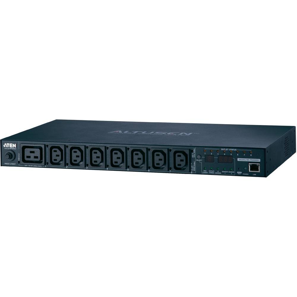 Распределить питания ATEN NRGence PDU, Switched, 1U, 16A/230V, Output: (7) C13 & (1) C19, Input: C20 PE6208G PE6208G
