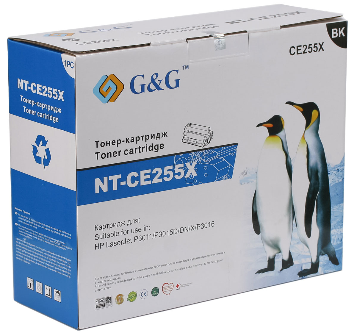 Тонер-картридж G&G для HP LaserJet P3011/P3015/P3016 (12500стр) NT-CE255X/GG-CE255X NT-CE255X/GG-CE255X