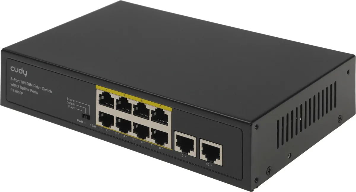 Коммутатор Cudy (L2) 10x100Мбит/с 8PoE+ 120W неуправляемый FS1010P FS1010P