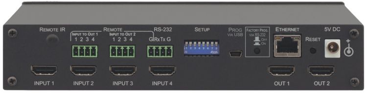 Матричный коммутатор Kramer VS-42UHD 4х2 HDMI; поддержка 4K60 4:2:0, Step-in 20-801220190 20-801220190
