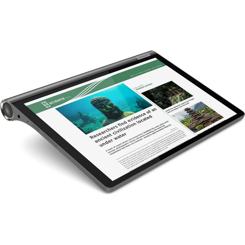 Планшетный компьютер Lenovo Yoga Smart Tab YT-X705X Snapdragon 439 2.0 8C/RAM3Gb/ROM32Gb 10.1" IPS 1920x1200/3G/4G/Android 9.0/темно-серый/8Mpix/5Mpix/BT/GPS/WiFi/Touch/microSD 128Gb/7000mAh/10hr ZA540002RU ZA540002RU