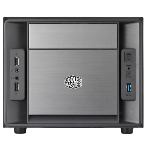 Копус Cooler Master Elite 120 (), черно-серебристый, без БП (совместим с обычным опциональным БП), Mini-ITX, Al фронтальная панель, USB 3.0 x1, USB 2.0 x 2, микр. x 1, аудио-выход x 1> RC-120A-KKN1 RC-120A-KKN1