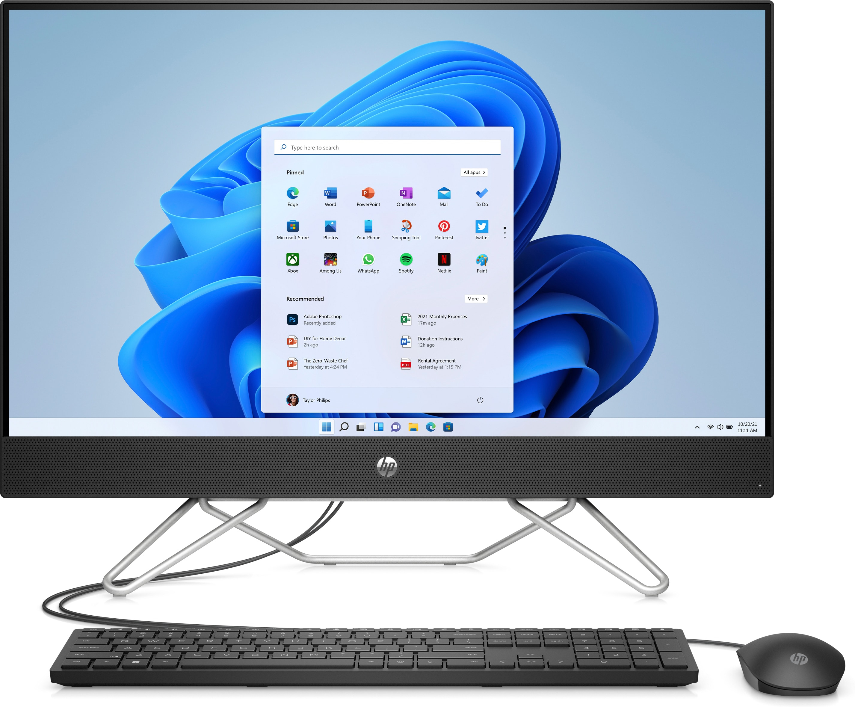 Моноблок HP 27-cb0027ur AiO 27"(1920x1080)/AMD Ryzen 3 5300U(2.6Ghz)/8192Mb/256PCISSDGb/noDVD/Int:AMD Intergrated Graphics /Cam/WiFi/war 1y/Jack Black/W11 + kbd/mouse 5D217EA 5D217EA