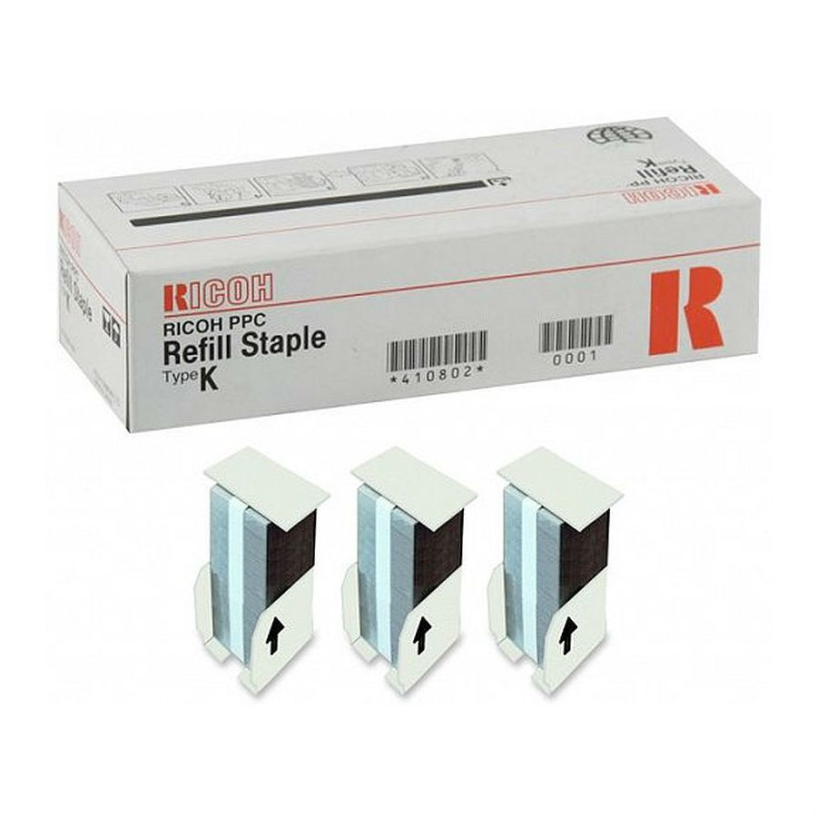 Скрепки Ricoh тип K (3 упаковки по 5000шт) для SR760/770/790/850/860/880/960/970/3000/3010/3020/3030/3050/3070/3090/3100/4000/4010/4020/4030 410802 410802