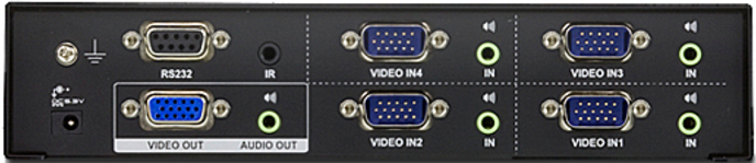 KVM переключатель ATEN VGA/SVGA+AUDIO, 4> 1 монитор, без шнуров, порт RS232 для управления и подкл.устройств VS0401-AT-G VS0401-AT-G