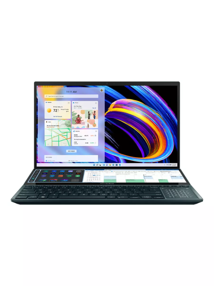 Ноутбук ASUS Zenbook Pro Duo UX582HM-H2069 Core i7-11800H/16Gb DDR4/1Tb SSD/OLED Touch 15,6" 3840x2160/GeForce RTX 3060 6Gb/WiFi6/BT/Cam/No OS/8CELL 92WH,SLEEVE,STYLUS,PALMREST,STAND/CELESTIAL BlUE/RU_EN_Keyb 90NB0V11-M003T0 90NB0V11-M003T0 #1