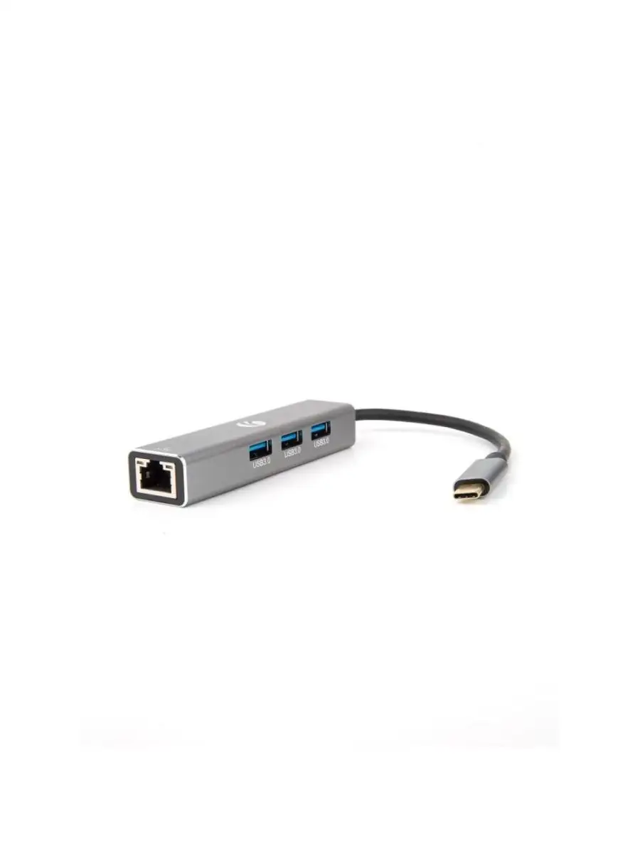 Концентратор USB VCOM Кабель-концентратор USB 3.1 Type-Cm --> RJ-45+3port USB3.0(f) Aluminum Shell DH311A DH311A