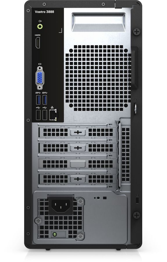 Персональный компьютер Dell Vostro 3888 MT Pentium Gold G6400(4.0Ghz)/ 4GB/1TB/DVD-RW/UHD 610/BT/WiFi/MCR/1y NBD/black/Linux 3888-2826 3888-2826