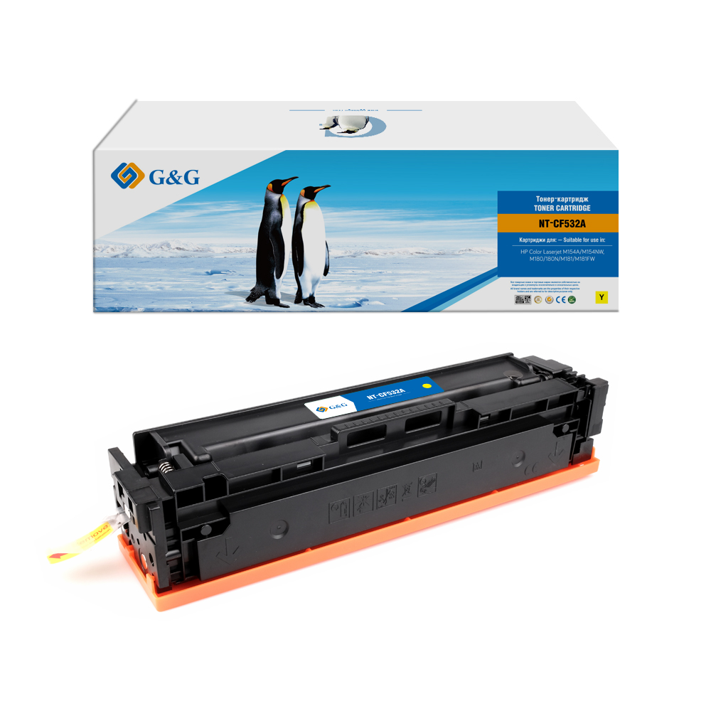 Тонер-картридж G&G желтый для НР LaserJet Color M154A/NW, M180/180N, M181/181FW (900стр) NT-CF532A NT-CF532A