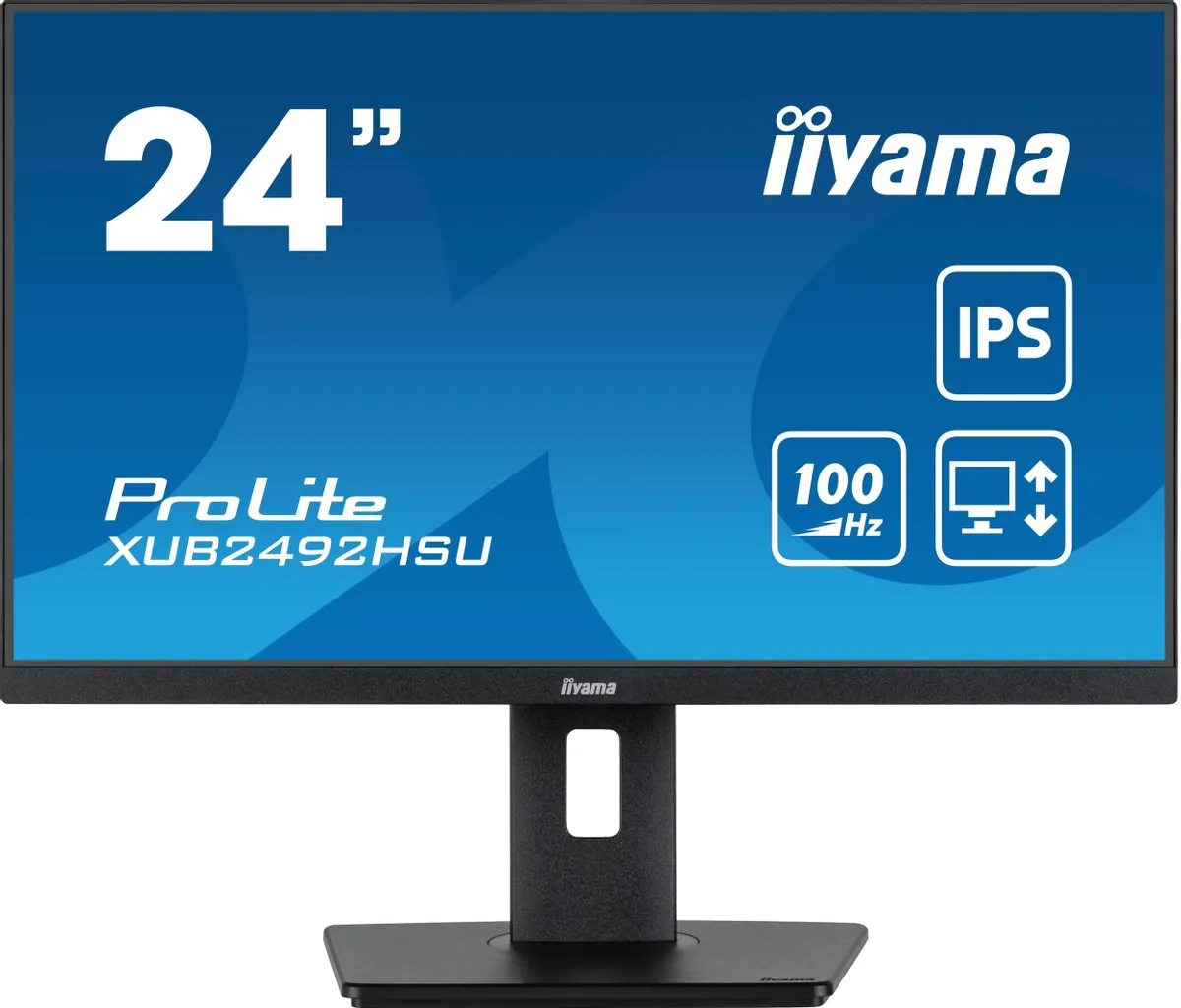 Монитор iiYama ProLite 23.8" IPS LED 0.4ms 16:9 HDMI M/M матовая HAS Pivot 250cd 178/178 1920x1080 100Hz DP FHD USB черный XUB2492HSU-B6 XUB2492HSU-B6