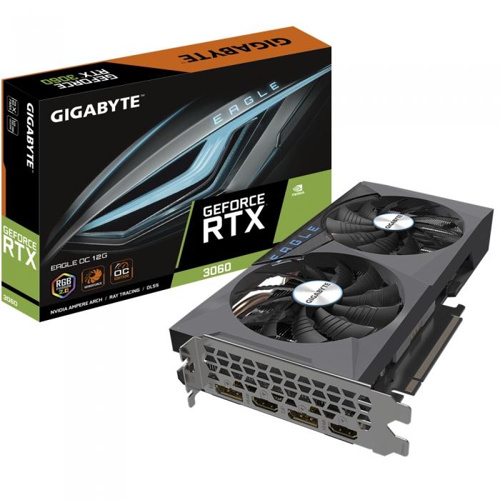 Видеокарта Gigabyte  RTX3060 EAGLE OC 12GB RTX3060 12GB GDDR6 192bit 2xHDMI 2xDP GV-N3060EAGLE OC-12GD 2.0 GV-N3060EAGLE OC-12GD 2.0