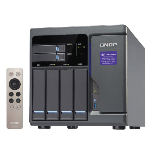 Сетевой RAID-накопитель QNAP 4 отсека 3,5", 2 отсека 2,5", 2 слота M.2, 3 HDMI-порта, 2 порта Thunderbolt 2. Intel Core i3-6100 3,7 ГГц, 8 ГБ TVS-682T-i3-8G TVS-682T-i3-8G
